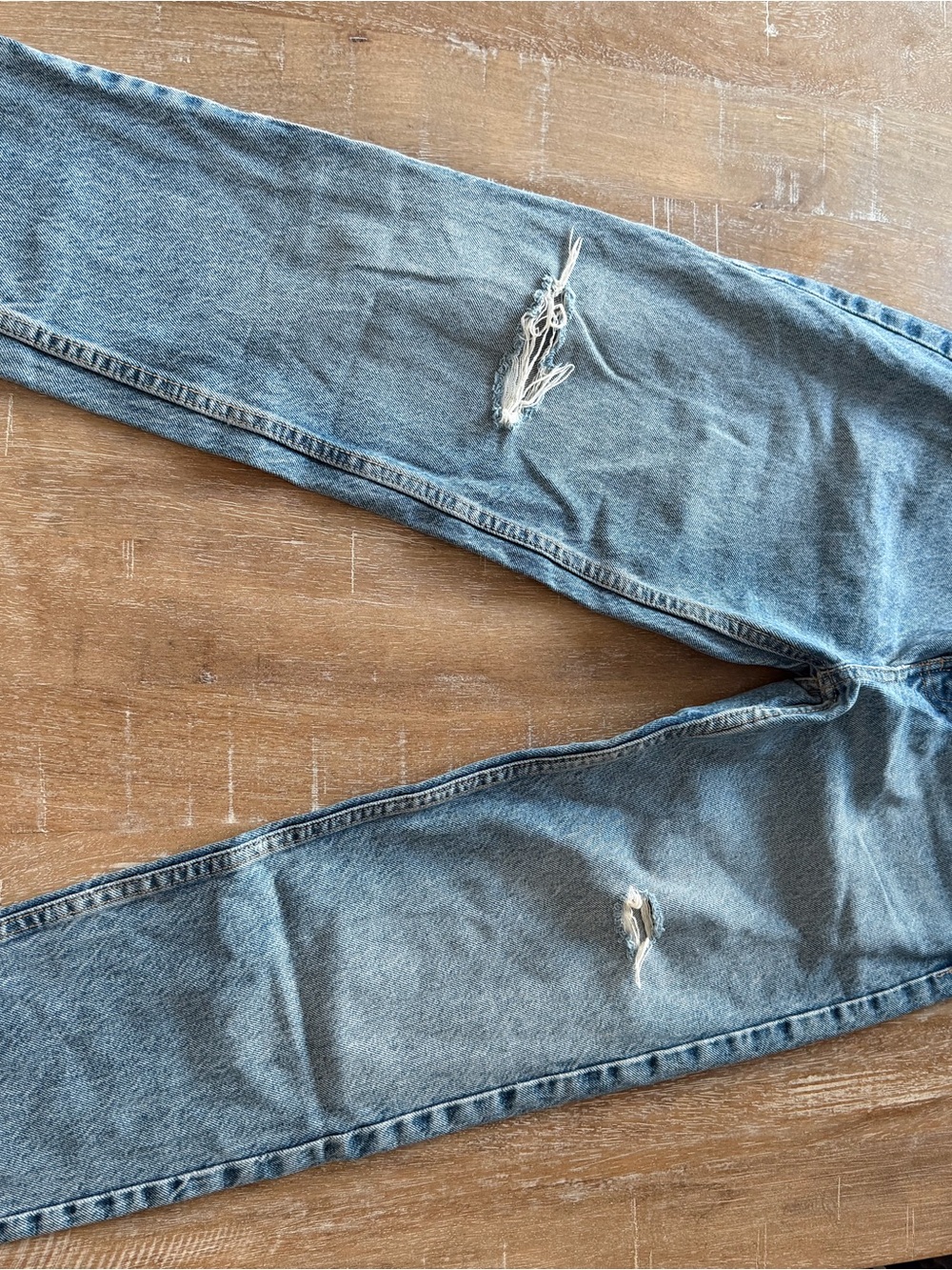 Zara Light Blue Denim Jeans with Contrast Stitching